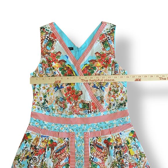 Talbots Italian Villa Bistro Sleeveless Midi Sun Dress Size 8 Resort, Casual - Picture 3 of 9